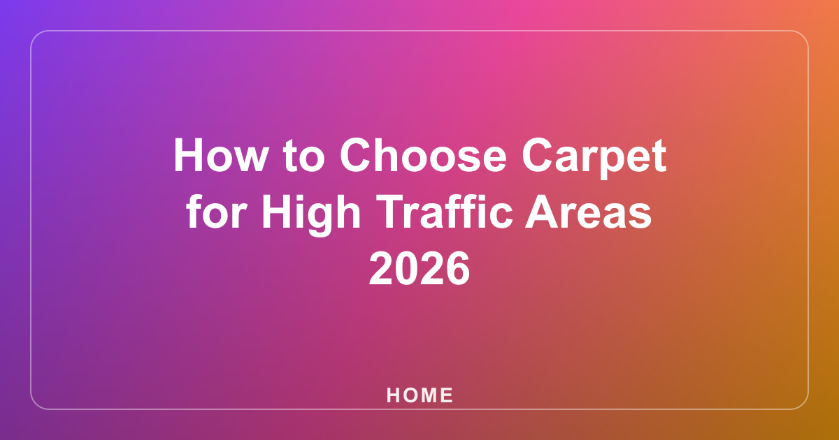 How to Choose Carpet for High Traffic Areas 2026