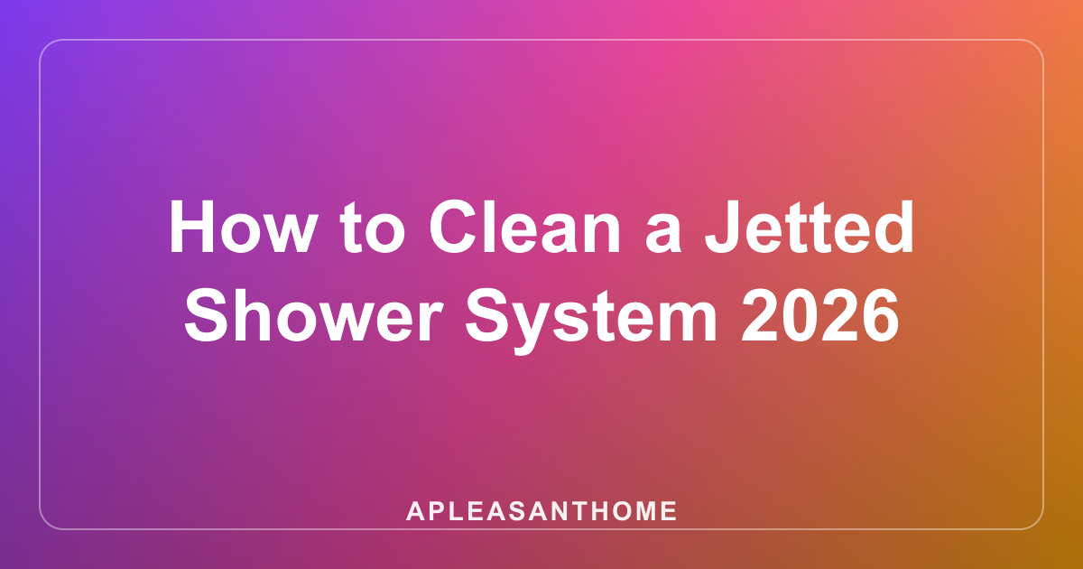 How to Clean a Jetted Shower System