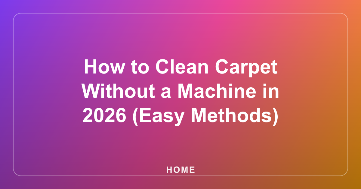 How to Clean Carpet Without a Machine in 2026 (Easy Methods)