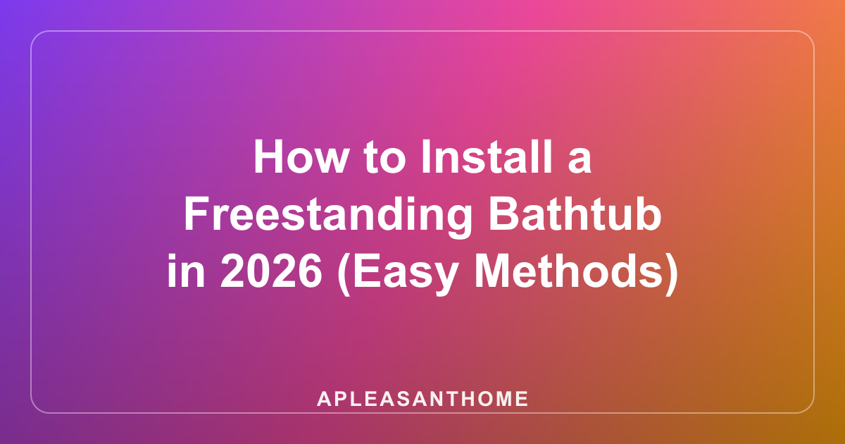 How to Install a Freestanding Bathtub