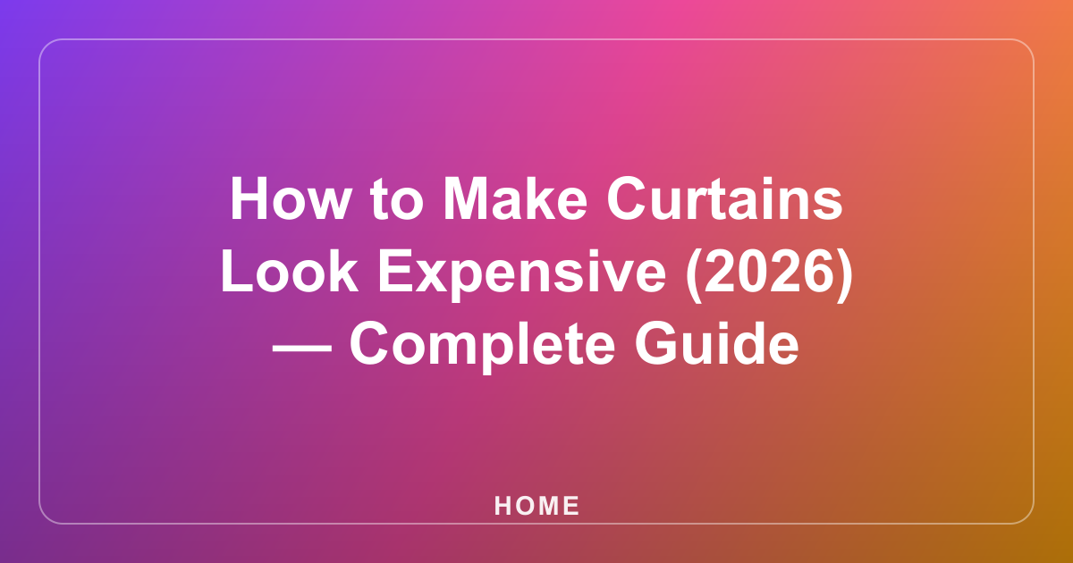 How to Make Curtains Look Expensive (2026) — Complete Guide