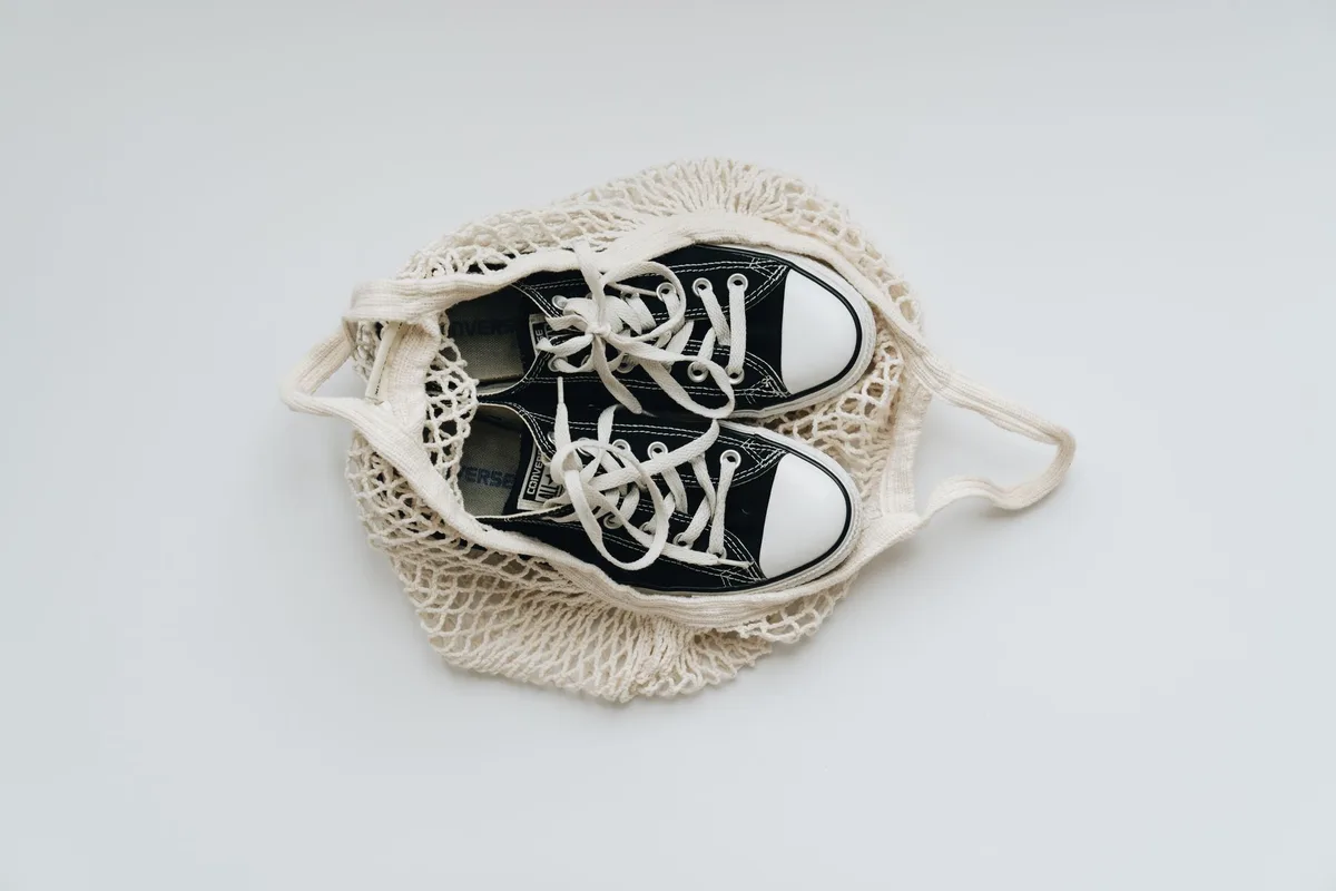 delicate clothes in mesh bag