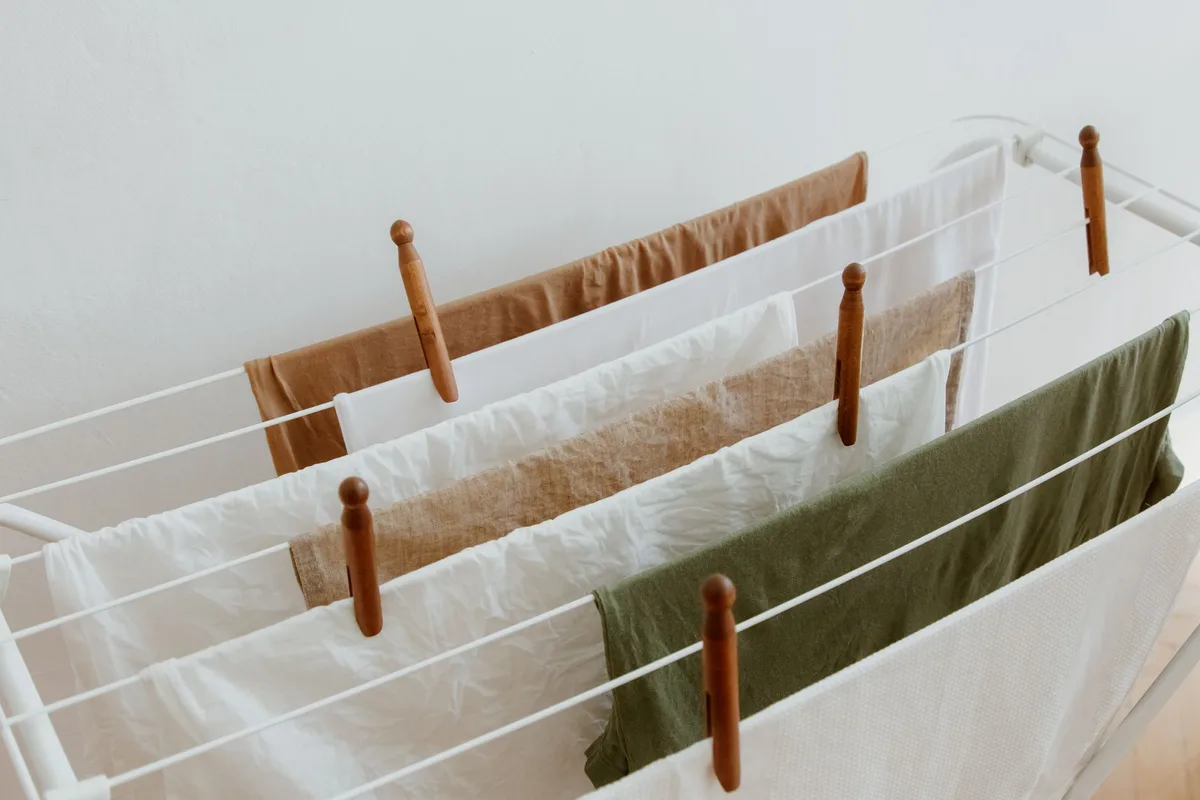 how to clean wood clothes drying rack