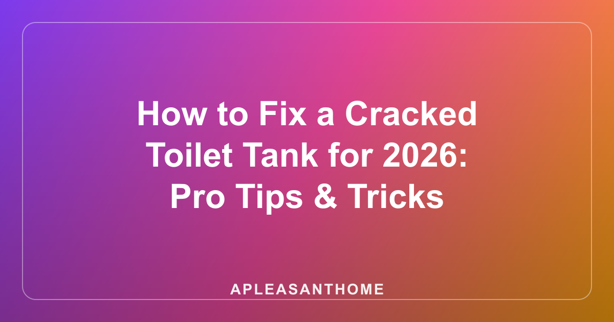 How to Fix a Cracked Toilet Tank