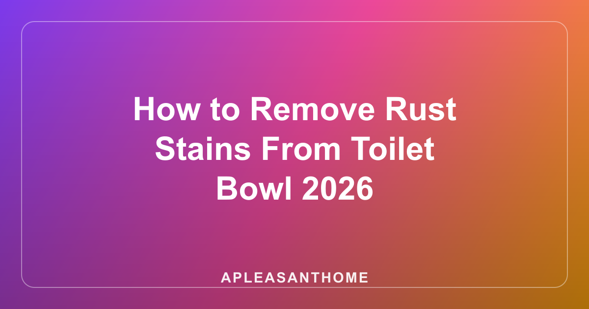 How to Remove Rust Stains From Toilet Bowl