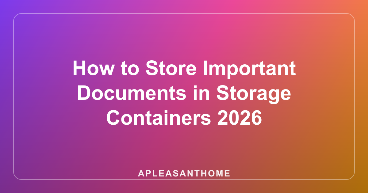 How to Store Important Documents in Storage Containers 2026