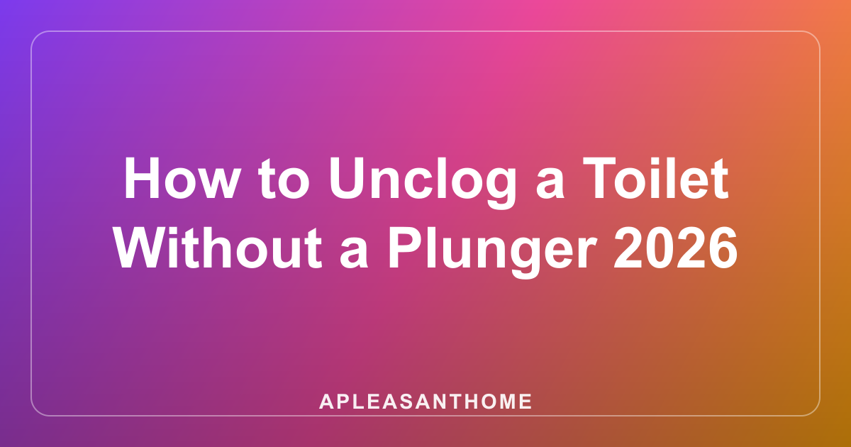 How to Unclog a Toilet Without a Plunger 2026