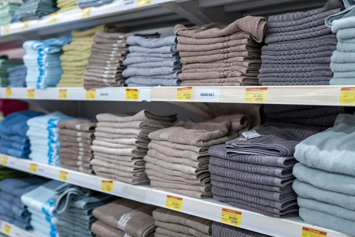 neatly folded towels