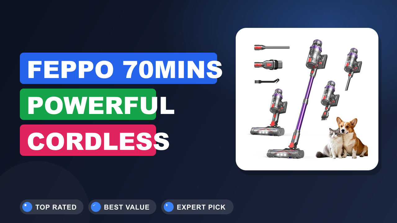 FEPPO 70Mins Powerful Cordless Vacuum Cleaner Review